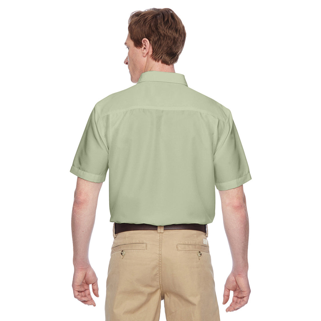 Harriton Men's Green Mist Key West Short-Sleeve Performance Staff Shir