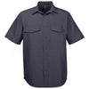 Harriton Men's Dark Charcoal Key West Short-Sleeve Performance Staff Shirt