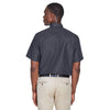 Harriton Men's Dark Charcoal Key West Short-Sleeve Performance Staff Shirt