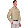 Harriton Men's Khaki Key West Long-Sleeve Performance Staff Shirt