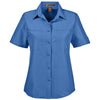 Harriton Women's Pool Blue Key West Short-Sleeve Performance Staff Shirt