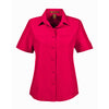 Harriton Women's Red Key West Short-Sleeve Performance Staff Shirt