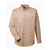 Harriton Men's Khaki Foundation 100% Cotton Long-Sleeve Twill Shirt with Teflon