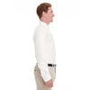 Harriton Men's White Foundation 100% Cotton Long-Sleeve Twill Shirt with Teflon