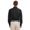 Harriton Men's Black Tall Foundation 100% Cotton Long-Sleeve Twill Shirt with Teflon