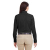Harriton Women's Black Foundation 100% Cotton Long-Sleeve Twill Shirt with Teflon