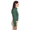 Harriton Women's Hunter Foundation 100% Cotton Long-Sleeve Twill Shirt with Teflon