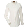 Harriton Women's White Foundation 100% Cotton Long-Sleeve Twill Shirt with Teflon