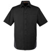 Harriton Men's Black/ Dark Charcoal Flash Colorblock Short Sleeve Shirt