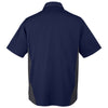 Harriton Men's Dark Navy/Dark Charcoal Flash Colorblock Short Sleeve Shirt