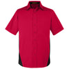 Harriton Men's Red/ Black Flash Colorblock Short Sleeve Shirt