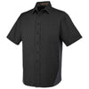 Harriton Men's Black/Dark Charcoal Tall Flash Colorblock Short Sleeve Shirt