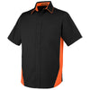 Harriton Men's Black/Team Orange Tall Flash Colorblock Short Sleeve Shirt
