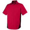 Harriton Men's Red/Black Tall Flash Colorblock Short Sleeve Shirt