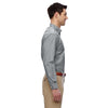 Harriton Men's Oxford Grey Long-Sleeve Oxford with Stain-Release