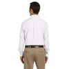 Harriton Men's White Long-Sleeve Oxford with Stain-Release