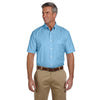 Harriton Men's Light Blue Short-Sleeve Oxford with Stain-Release
