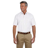 Harriton Men's White Short-Sleeve Oxford with Stain-Release