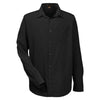 Harriton Men's Black Paradise Long-Sleeve Performance Shirt