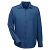 Harriton Men's Pool Blue Paradise Long-Sleeve Performance Shirt