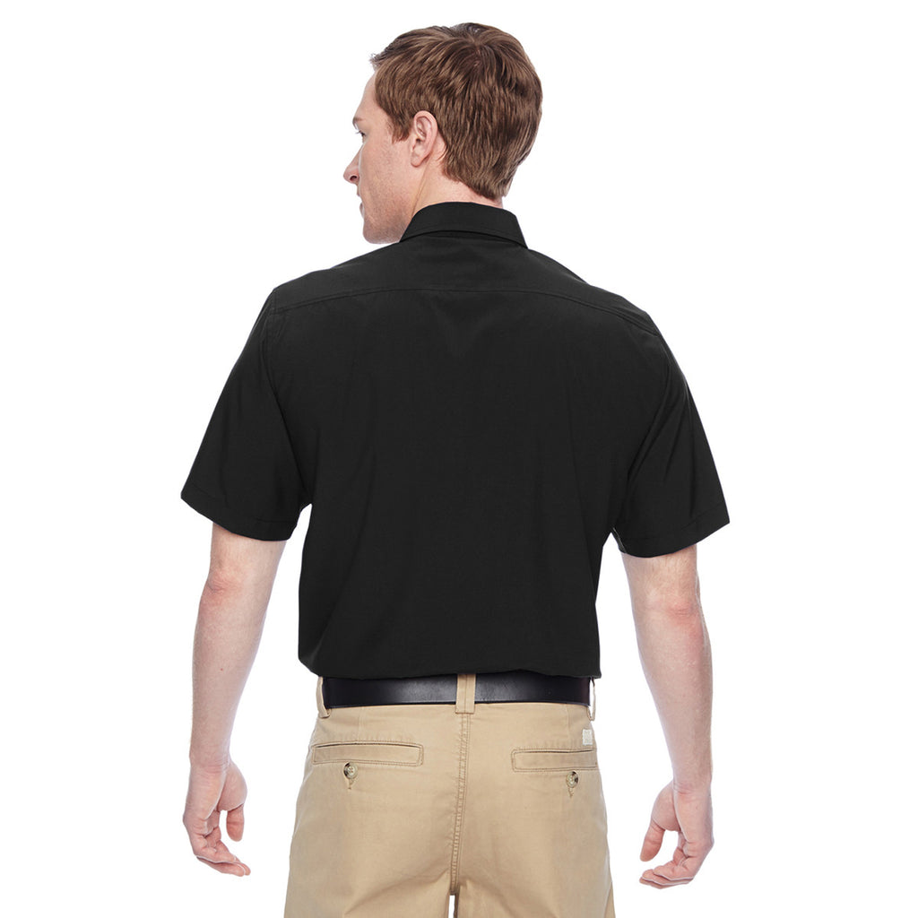 Harriton Men's Black Paradise Short-Sleeve Performance Shirt