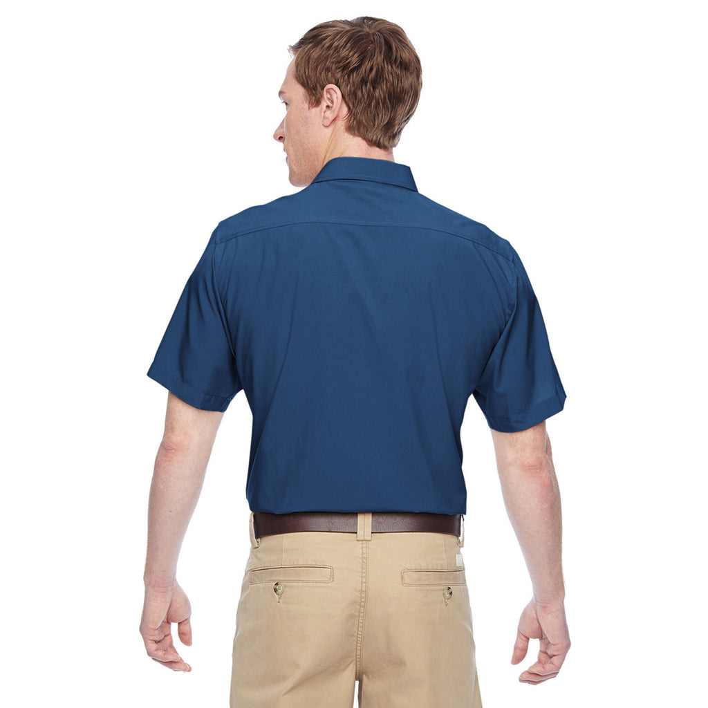 Harriton Men's Pool Blue Paradise Short-Sleeve Performance Shirt