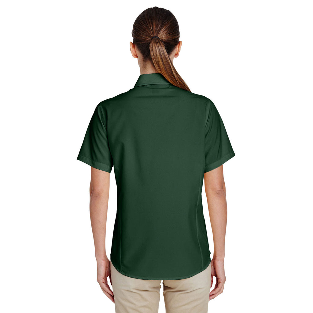 Harriton Women's Palm Green Paradise Short-Sleeve Performance Shirt