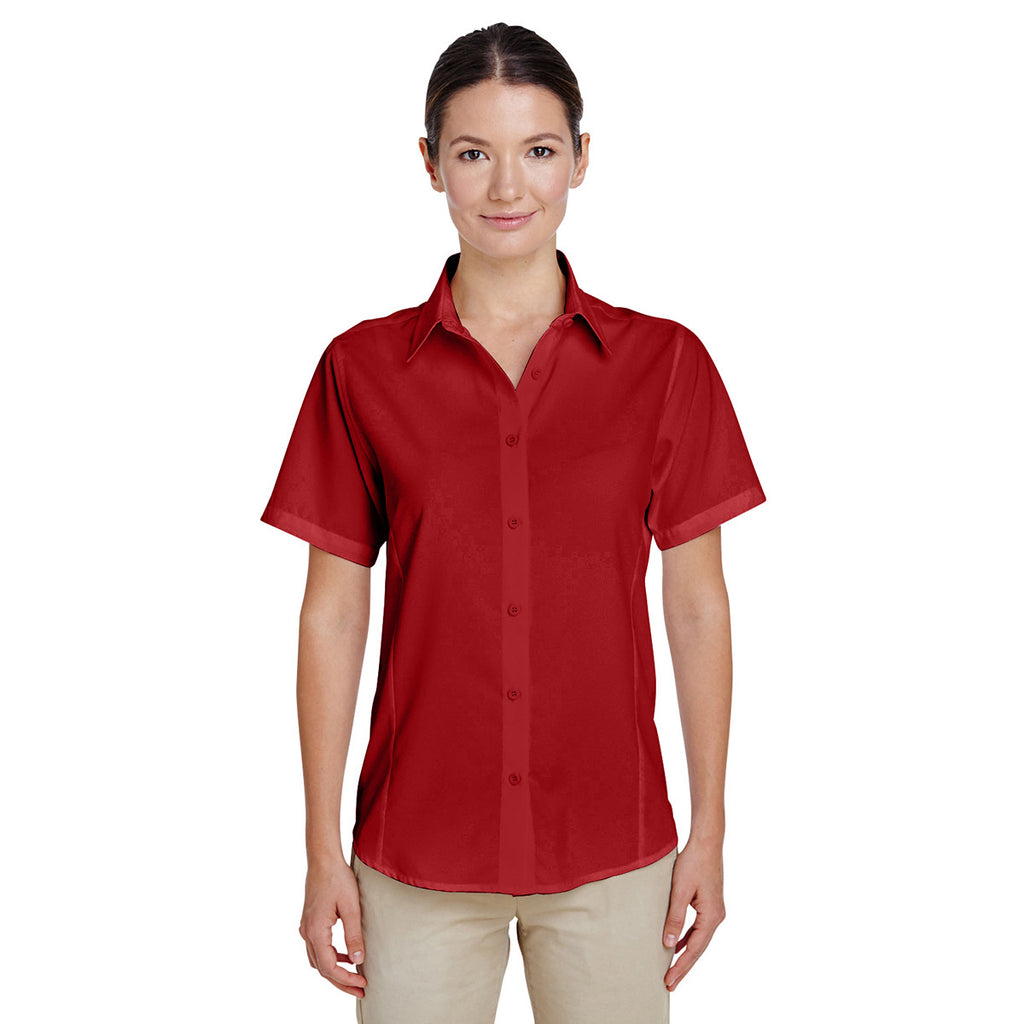 Harriton Women's Parrot Red Paradise Short-Sleeve Performance Shirt