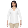 Harriton Women's White Paradise 3/4-Sleeve Performance Shirt