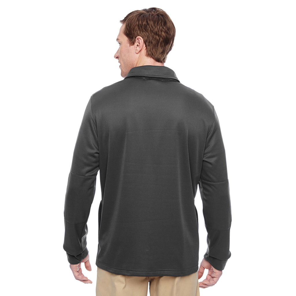 Harriton Men's Dark Charcoal Task Performance Fleece Quarter-Zip Jacket