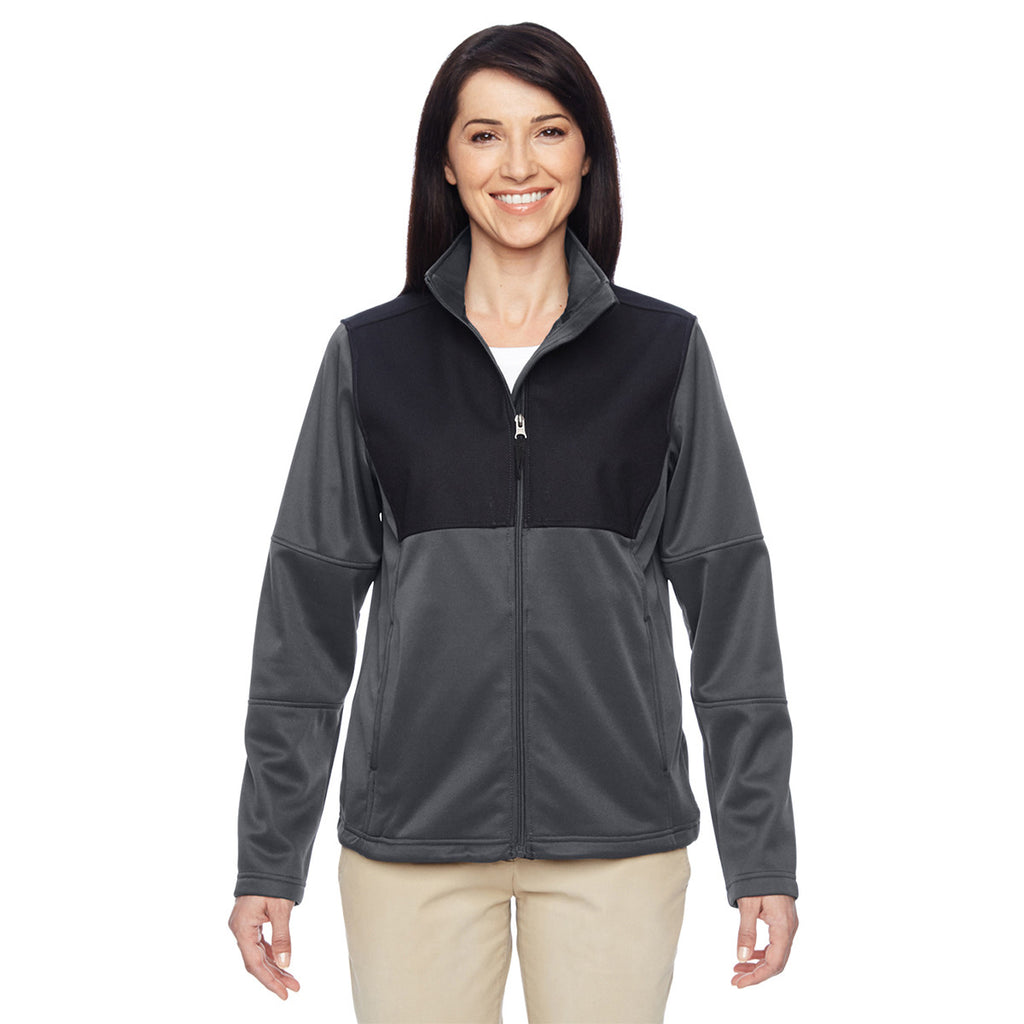 Harriton Women's Dark Charcoal Task Performance Fleece Full-Zip Jacket