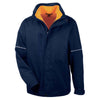 Harriton Men's Dark Navy/Safety Orange Contract 3-in-1 Jacket with Daytime Hi-Vis Fleece Vest