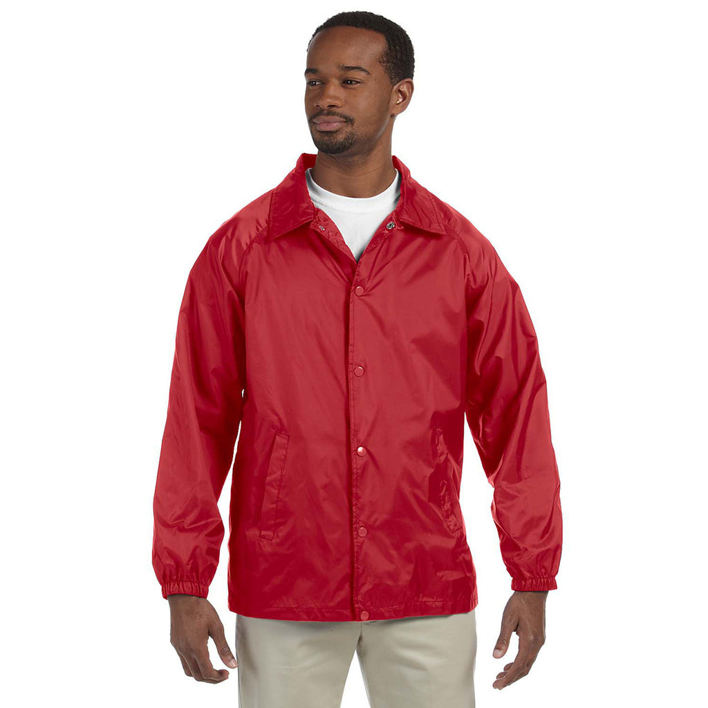 Harriton Men's Red Nylon Staff Jacket