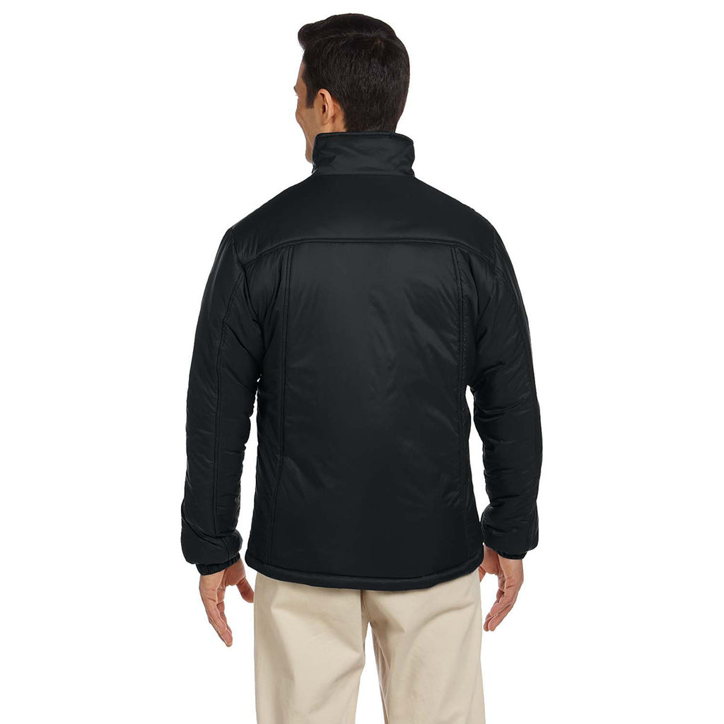 Harriton Men's Black Essential Polyfill Jacket