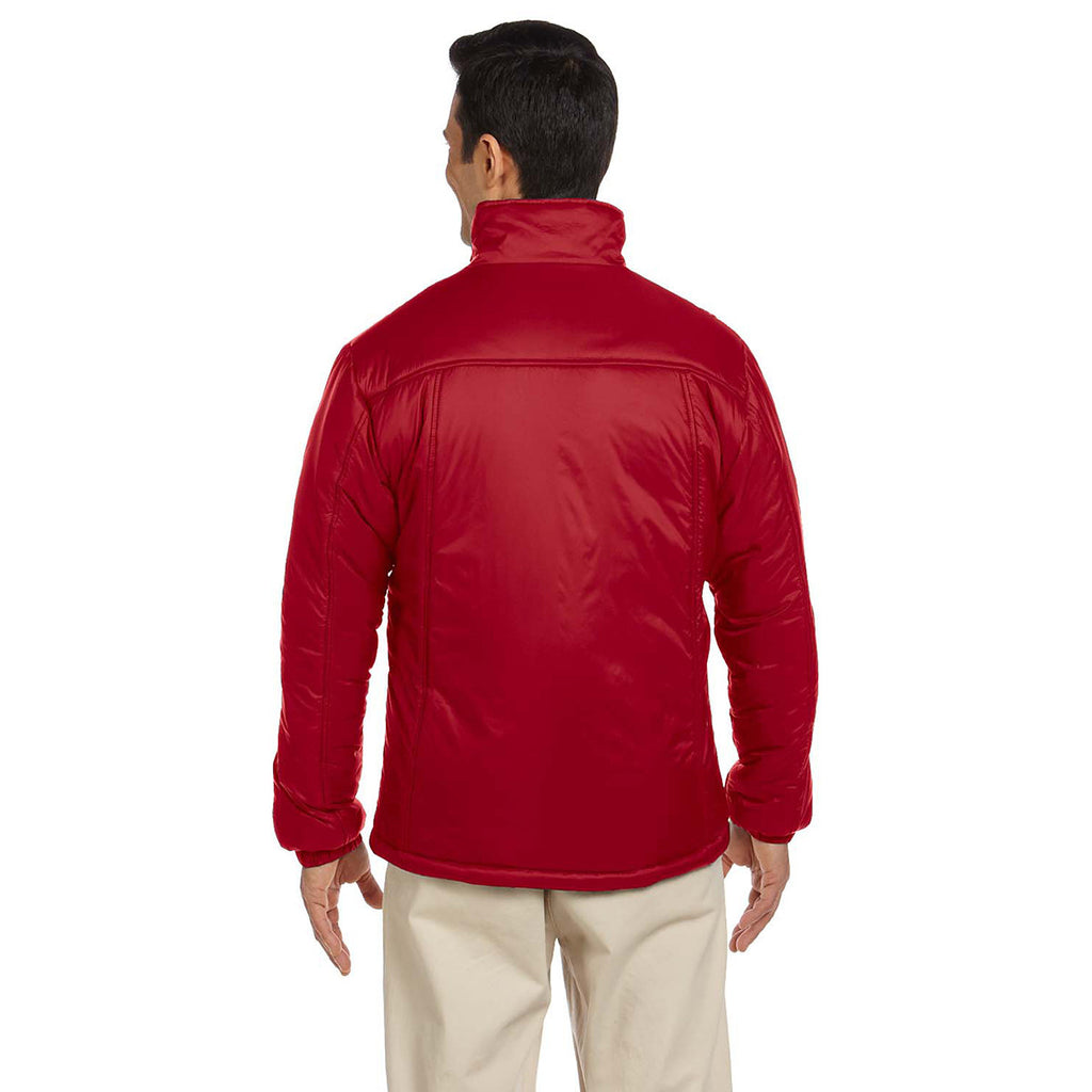 Harriton Men's Red Essential Polyfill Jacket