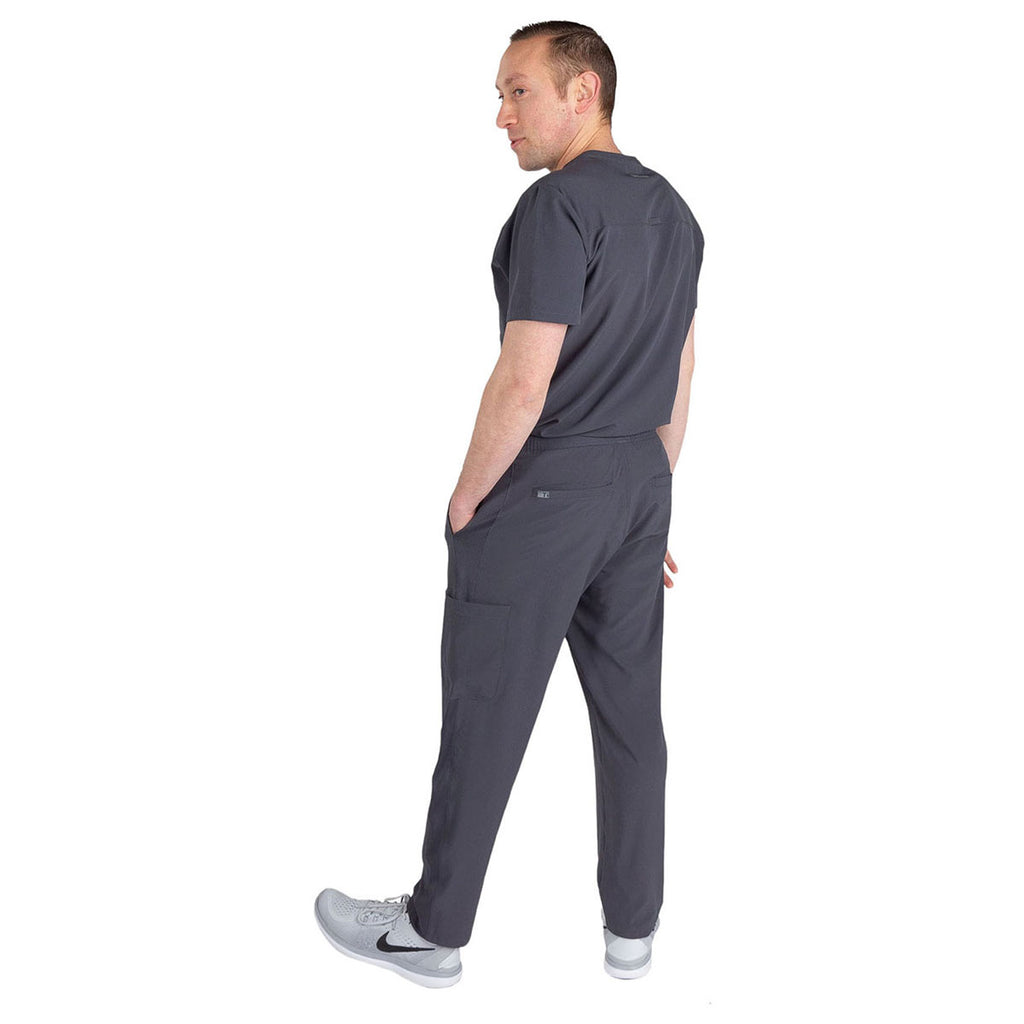 TiScrubs Men's Charcoal Grey Stretch 9-Pocket Regular Scrub Pants