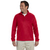 Harriton Men's Red 8 oz. Quarter-Zip Fleece Pullover