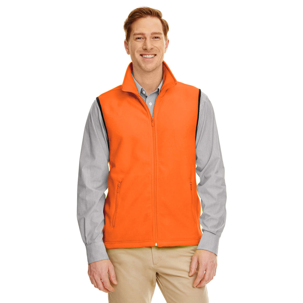 Harriton Men's Safety Orange 8 oz. Fleece Vest