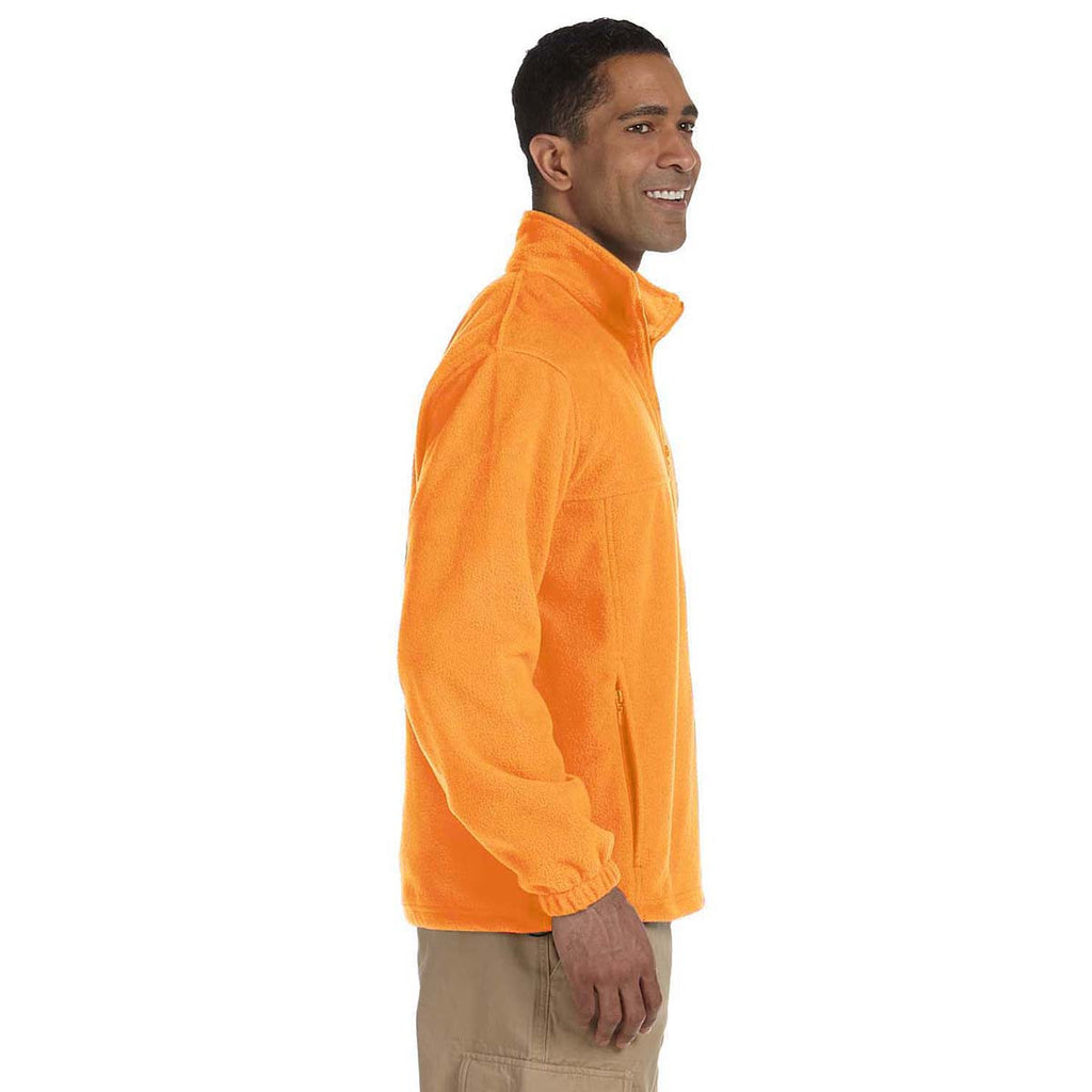 Harriton Men's Safety Orange 8 oz. Full-Zip Fleece