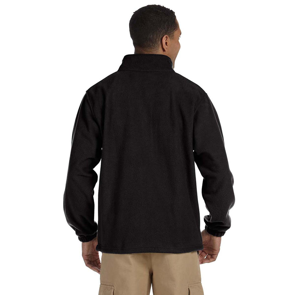 Harriton Men's Black Tall 8 oz. Full-Zip Fleece