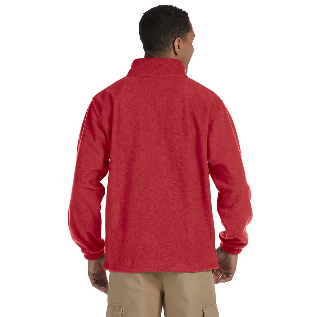 Harriton Men's Red Tall 8 oz. Full-Zip Fleece