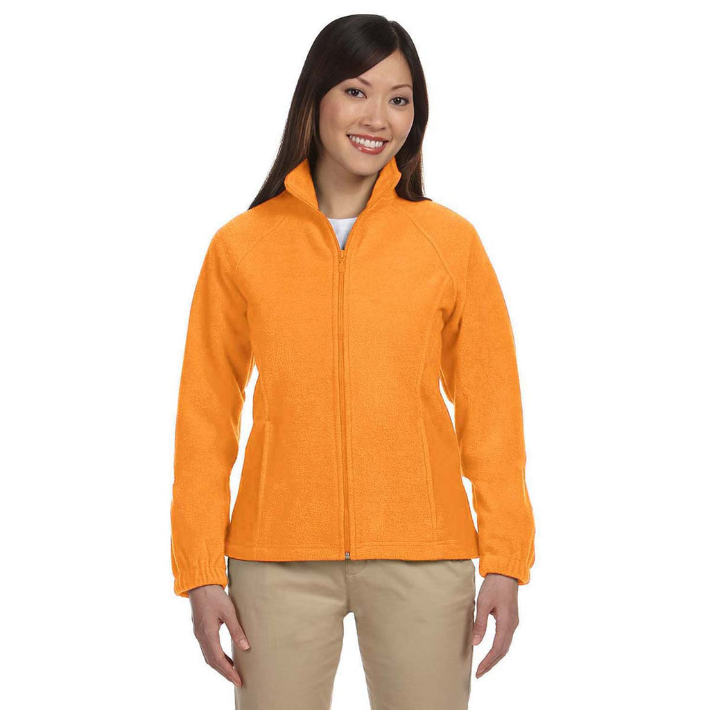 Harriton Women's Safety Orange 8 oz. Full-Zip Fleece