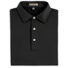 Peter Millar Men's Black Solid Stretch Jersey Polo with Sean Self Collar