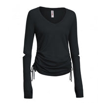 Expert Women's Black American MoCA Laurel Long Sleeve V-Neck