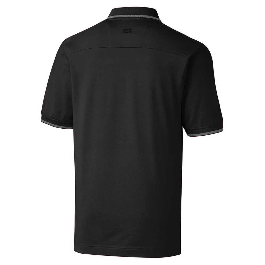 Cutter & Buck Men's Black DryTec Short Sleeve Advantage Tipped Polo