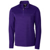 Cutter & Buck Men's College Purple DryTec Traverse Stripe Half-Zip