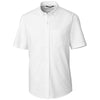 Cutter & Buck Men's White Reach Oxford Button Front Short Sleeve