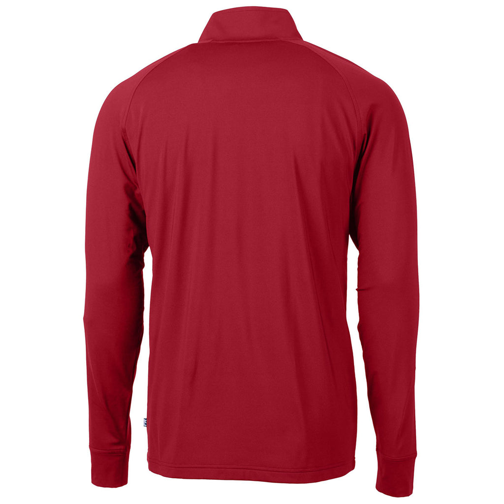 Cutter & Buck Men's Cardinal Red Adapt Eco Knit Stretch Recycled Quarter Zip Pullover