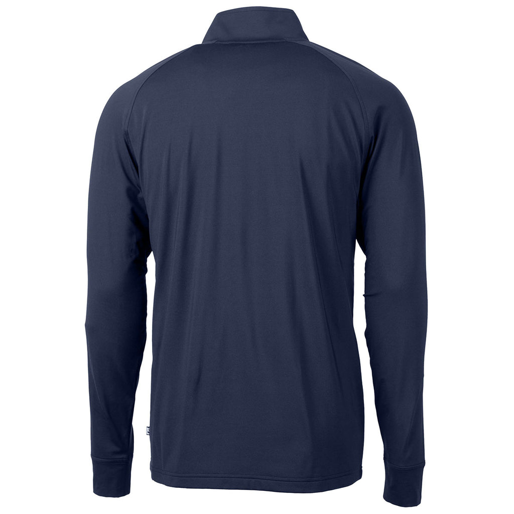 Cutter & Buck Men's Navy Blue Adapt Eco Knit Stretch Recycled Quarter Zip Pullover