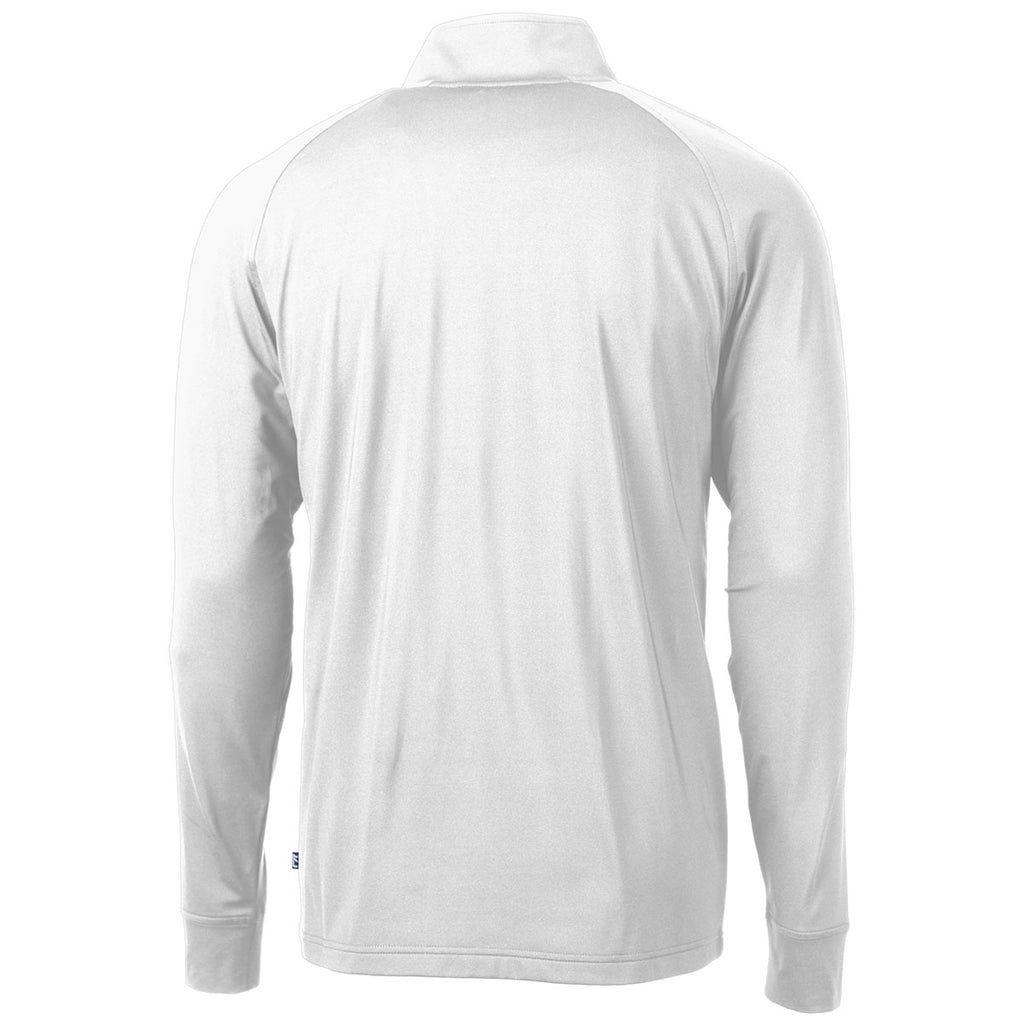 Cutter & Buck Men's White Adapt Eco Knit Stretch Recycled Quarter Zip Pullover